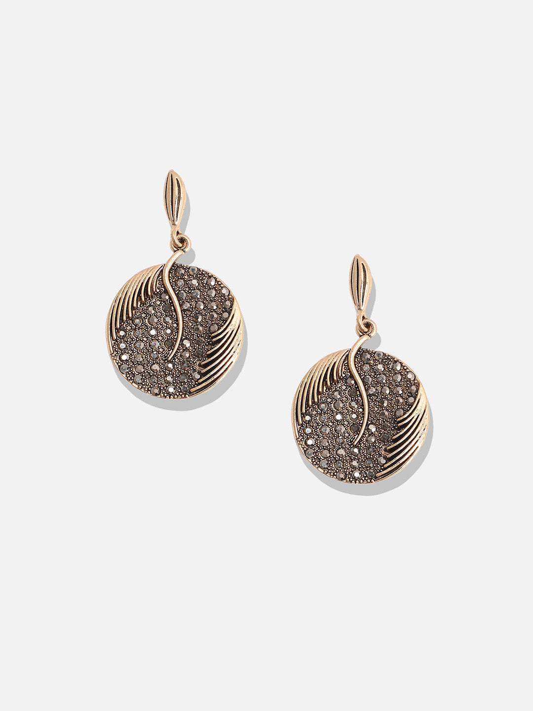 Set Of 2 Gold-Plated Contemporary Drop Earrings