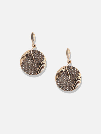 Set Of 2 Gold-Plated Contemporary Drop Earrings