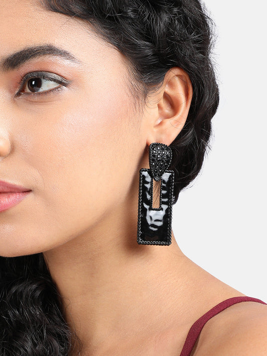 Set Of 2 Copper-Plated Contemporary Drop Earrings