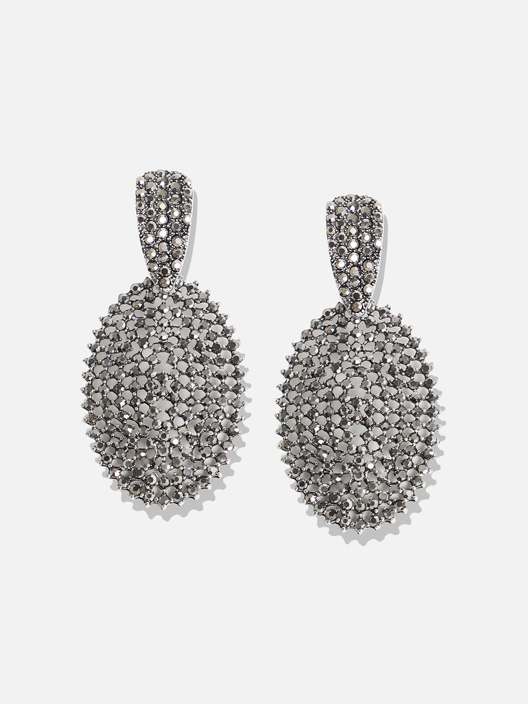 Set Of 2 Silver-Plated Contemporary Drop Earrings