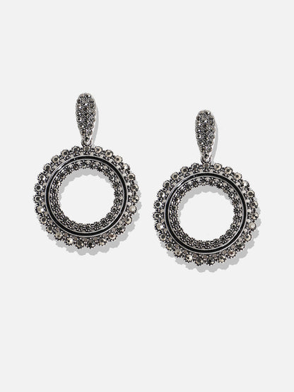 Set Of 2 Silver-Plated Contemporary Drop Earrings