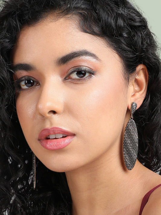 Set Of 2 Gold-Plated Contemporary Drop Earrings