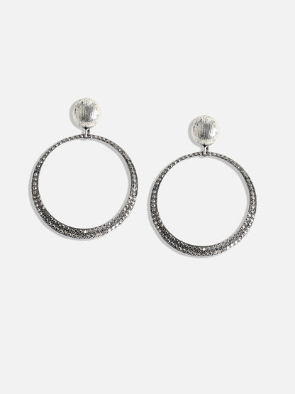 Set Of 2 Silver-Plated Contemporary Drop Earrings