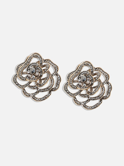 Set Of 2 Gold-Plated Contemporary Stud Earrings