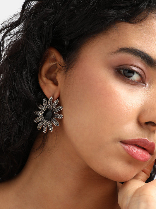 Set Of 2 Silver-Plated Contemporary Drop Earrings