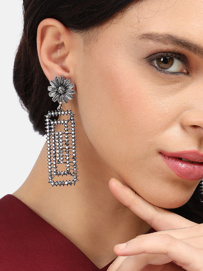 Set Of 2 Gold-Plated Contemporary Drop Earrings
