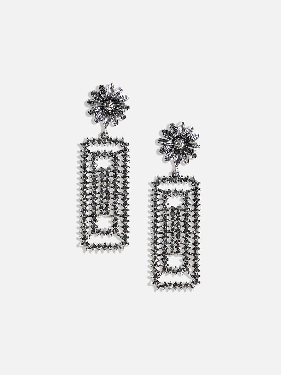 Set Of 2 Gold-Plated Contemporary Drop Earrings