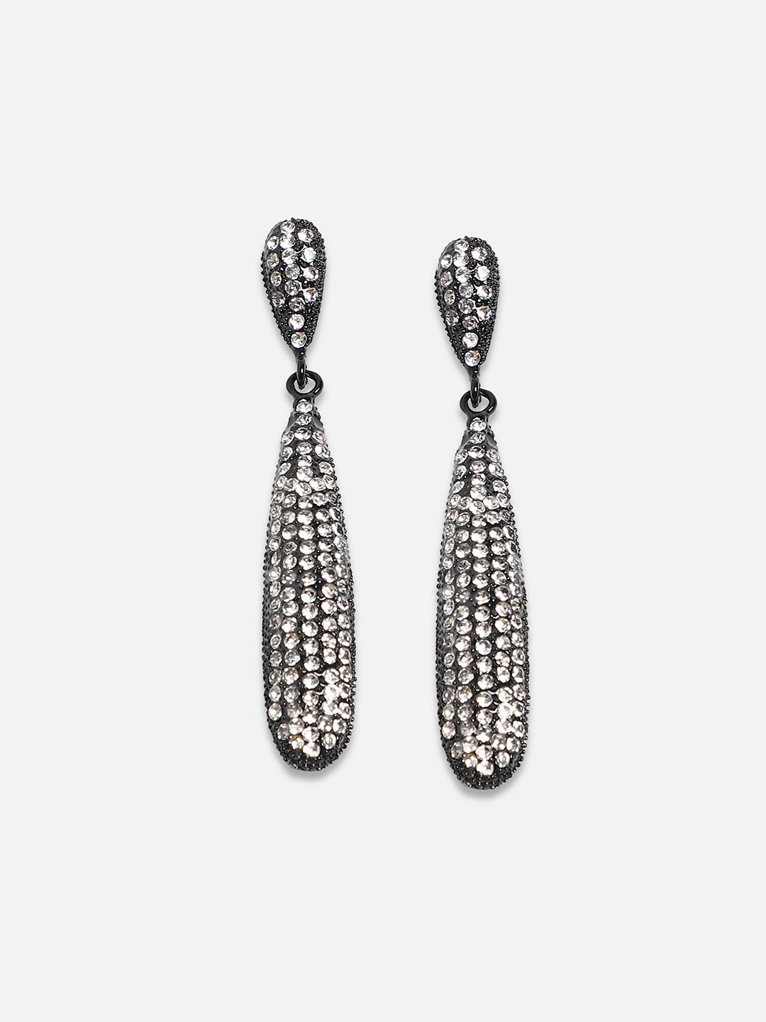 Set Of 2 Brass-Plated Contemporary Drop Earrings