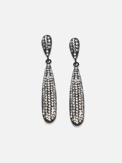 Set Of 2 Brass-Plated Contemporary Drop Earrings