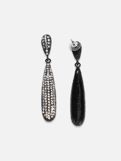 Set Of 2 Brass-Plated Contemporary Drop Earrings