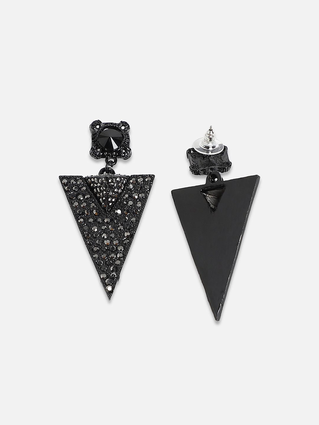 Set Of 2 Brass-Plated Contemporary Drop Earrings