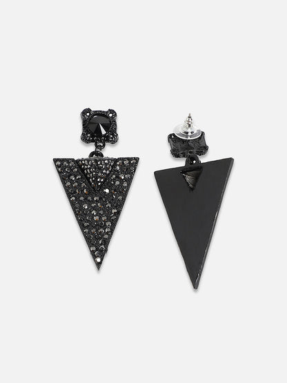 Set Of 2 Brass-Plated Contemporary Drop Earrings