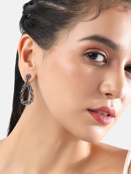 Set Of 2 Silver-Plated Contemporary Drop Earrings
