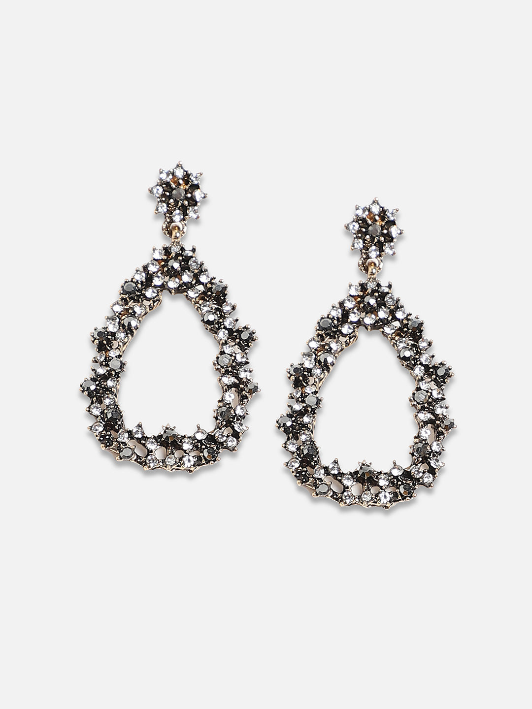 Set Of 2 Silver-Plated Contemporary Drop Earrings