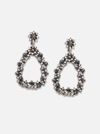 Set Of 2 Silver-Plated Contemporary Drop Earrings