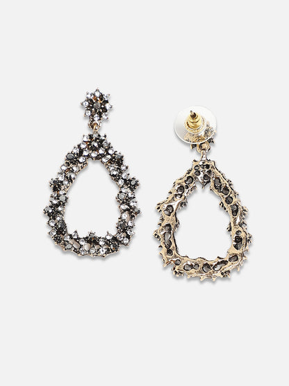 Set Of 2 Silver-Plated Contemporary Drop Earrings