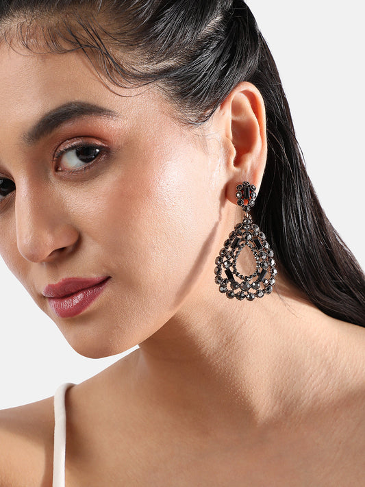 Set Of 2 Gold-Plated Contemporary Drop Earrings