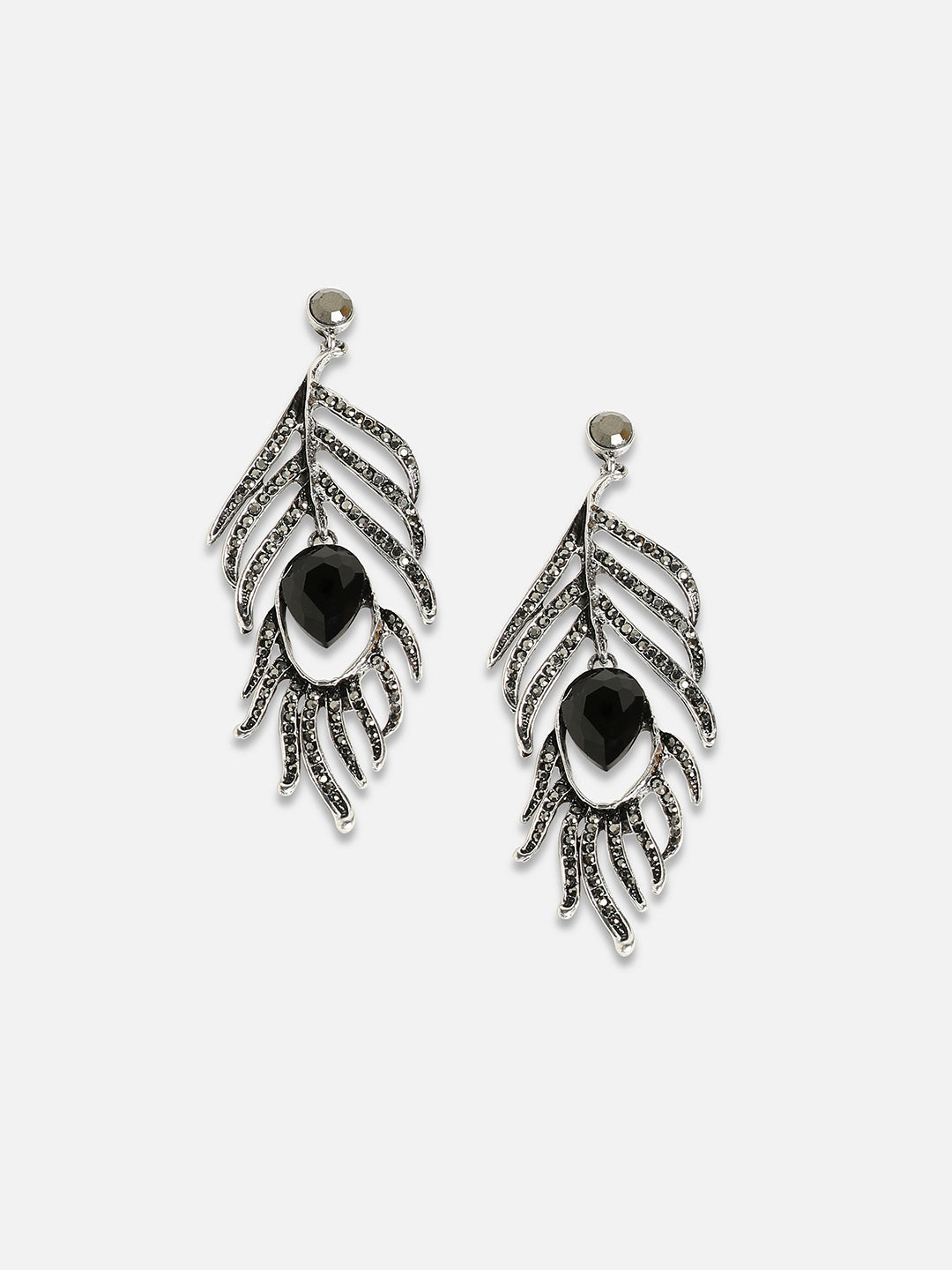 Silver-Plated Contemporary Drop Earrings