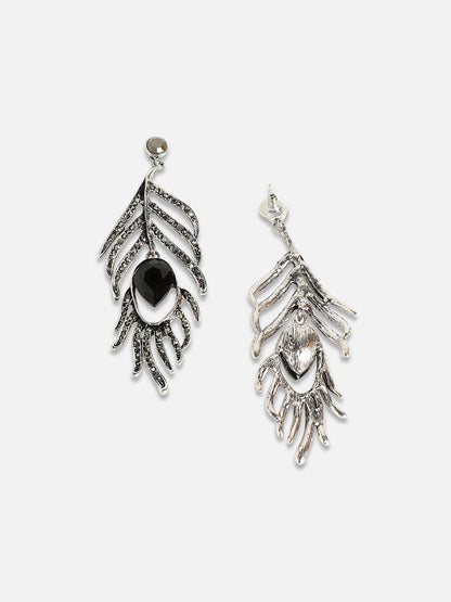 Silver-Plated Contemporary Drop Earrings