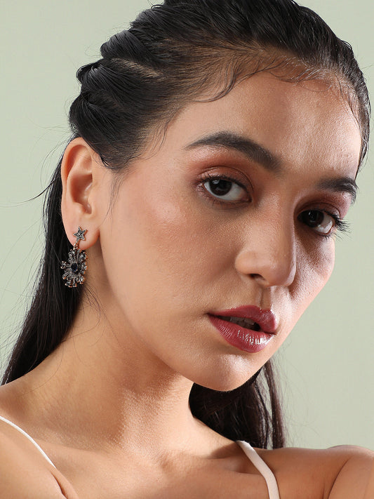 Set Of 2 Gold-Plated Contemporary Studs Earrings