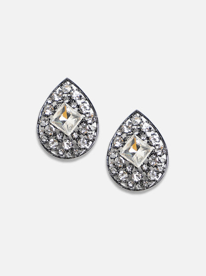Set Of 2 Silver-Plated Contemporary Studs Earrings