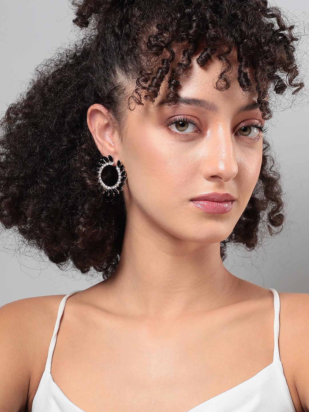 Set Of 2 Silver-Plated Contemporary Studs Earrings