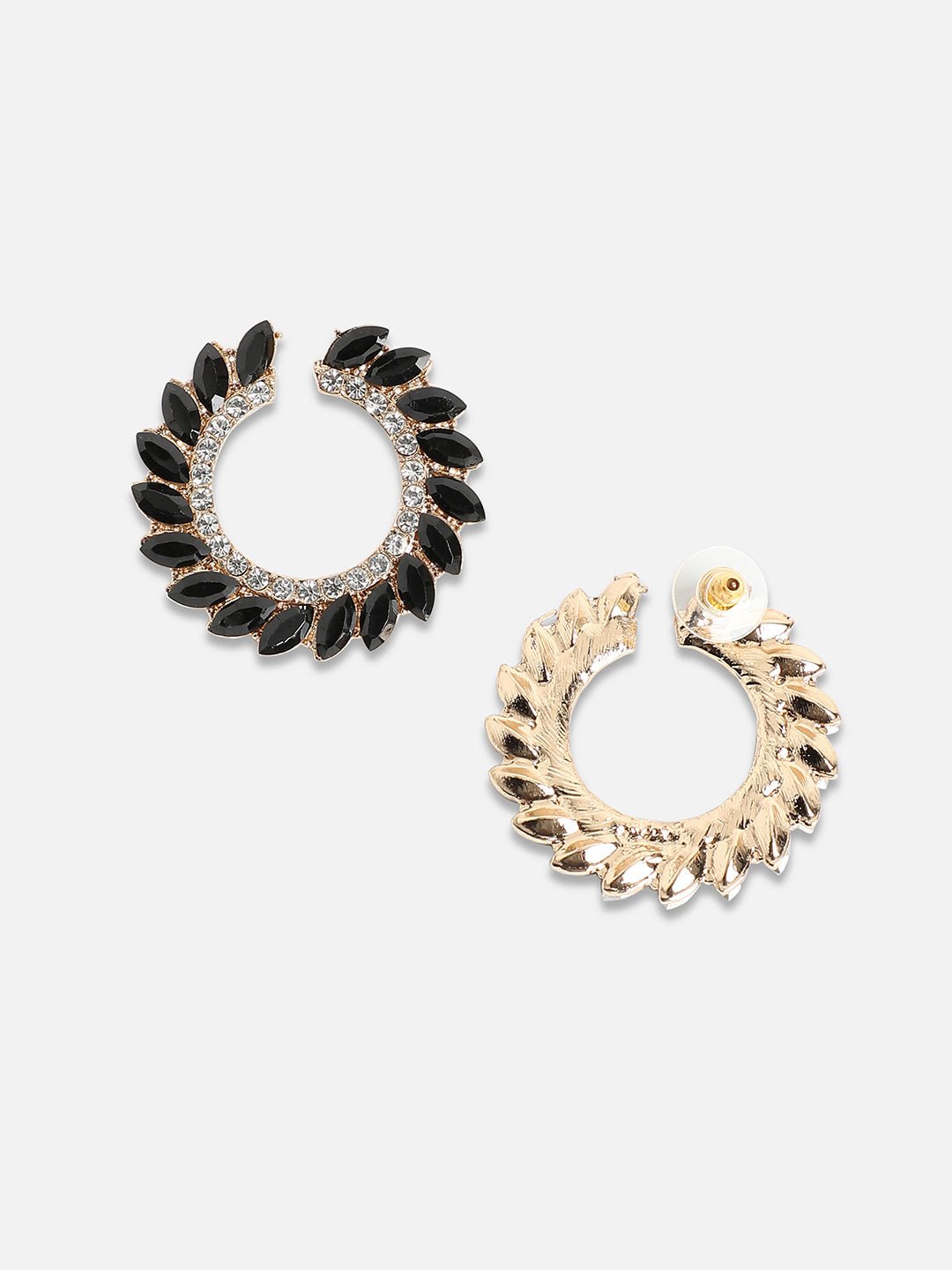 Set Of 2 Silver-Plated Contemporary Studs Earrings