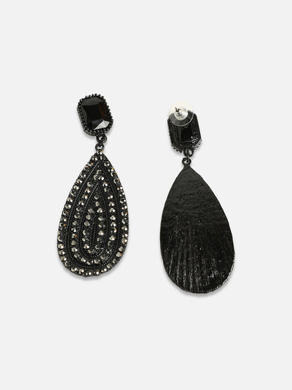 Set Of 2 Brass-Plated Contemporary Drop Earrings