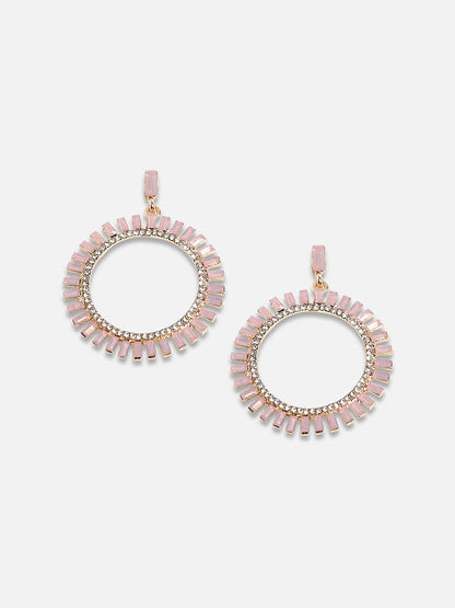 Set Of 2 Silver-Plated Stone Studded Drop Earrings