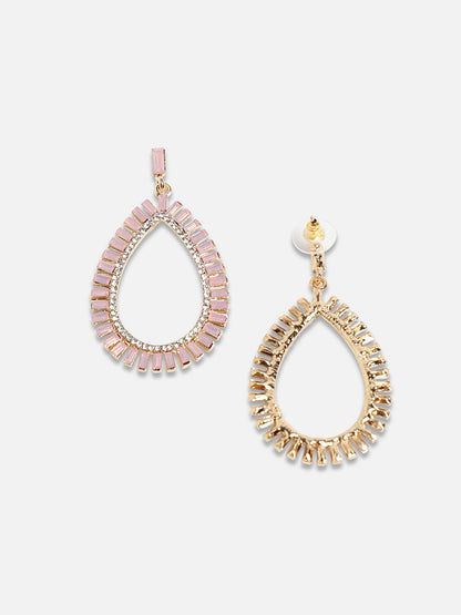 Set Of 2 Silver-Plated Stone Studded Drop Earrings