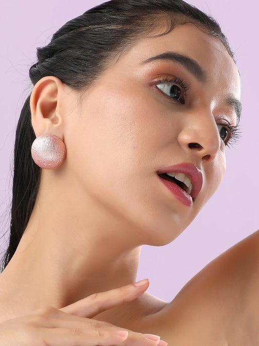 Set Of 2 Gold-Plated Contemporary Studs Earrings