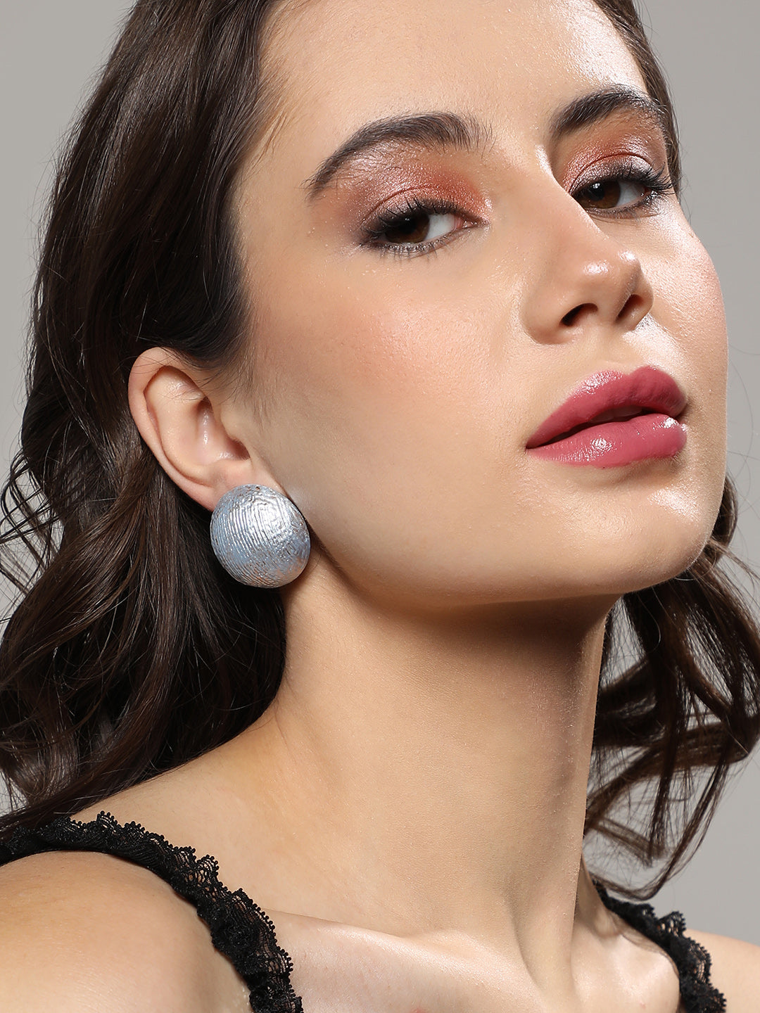 Set Of 2 Gold-Plated Contemporary Studs Earrings