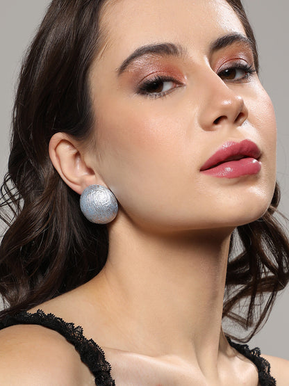 Set Of 2 Gold-Plated Contemporary Studs Earrings