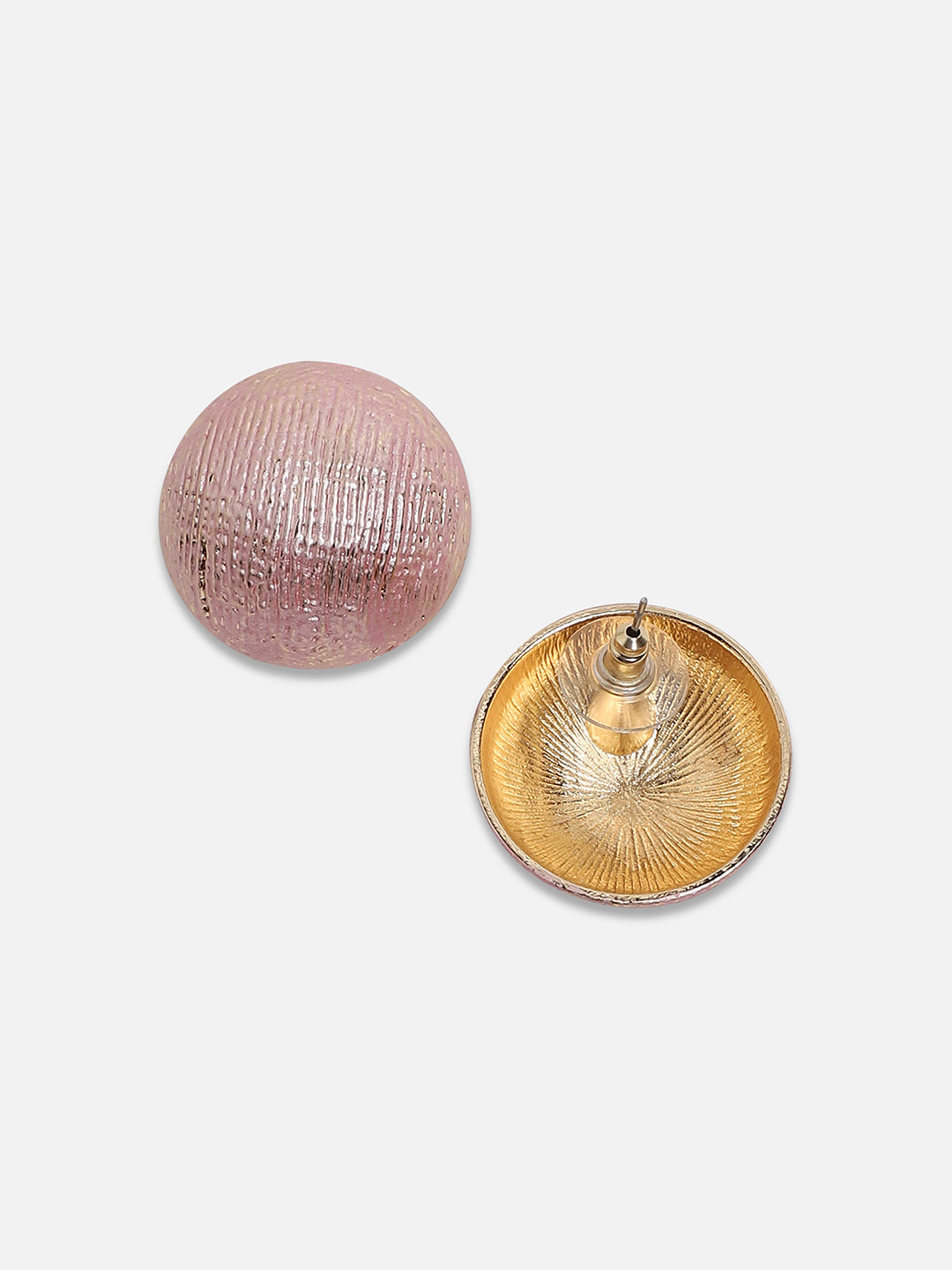 Set Of 2 Gold-Plated Contemporary Studs Earrings