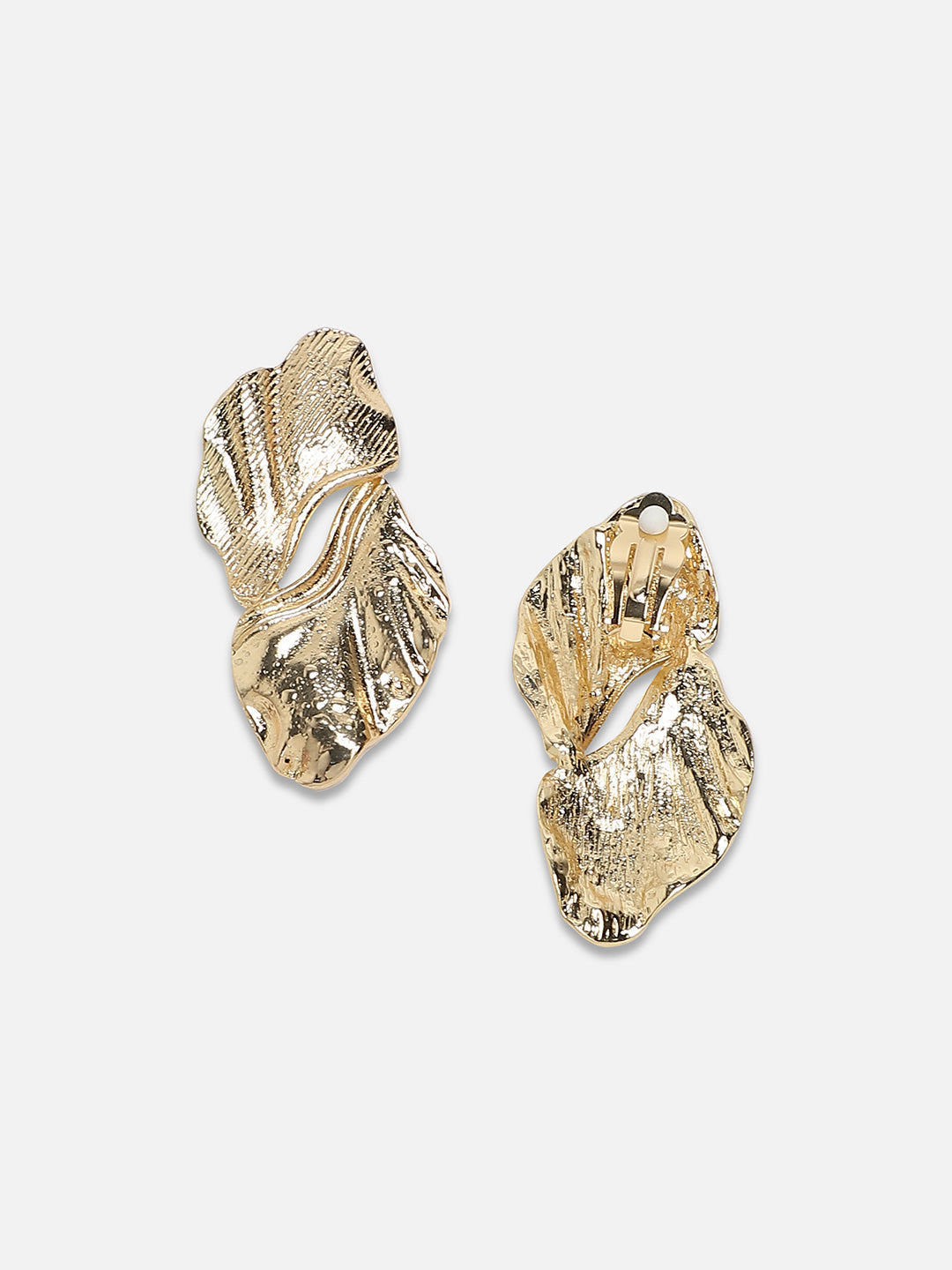 Set Of 2 Gold-Plated Contemporary Drop Earrings