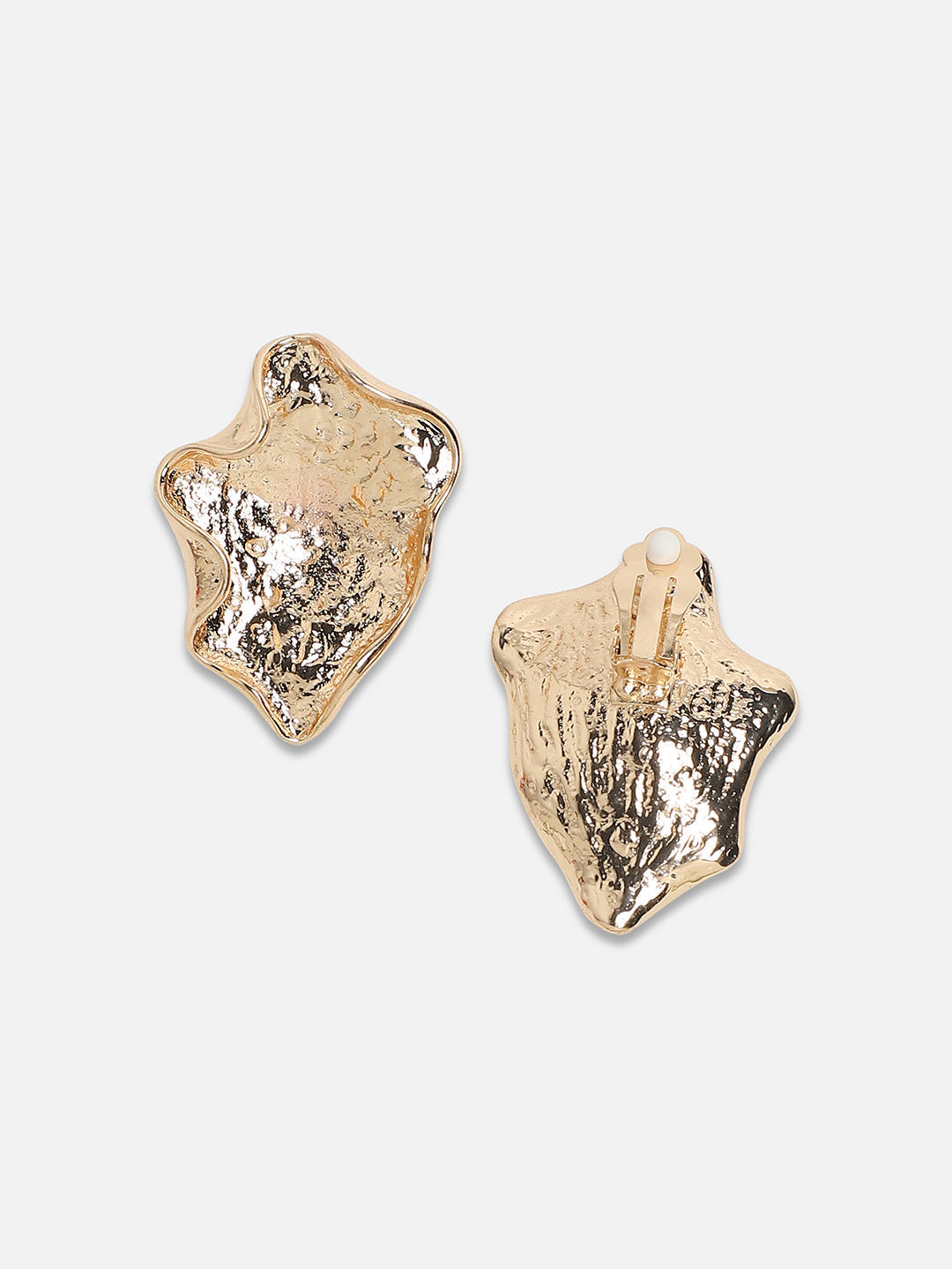 Set Of 2 Gold-Plated Contemporary Studs Earrings