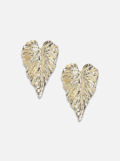 Set Of 2 Gold Plated Contemporary Stud Earrings