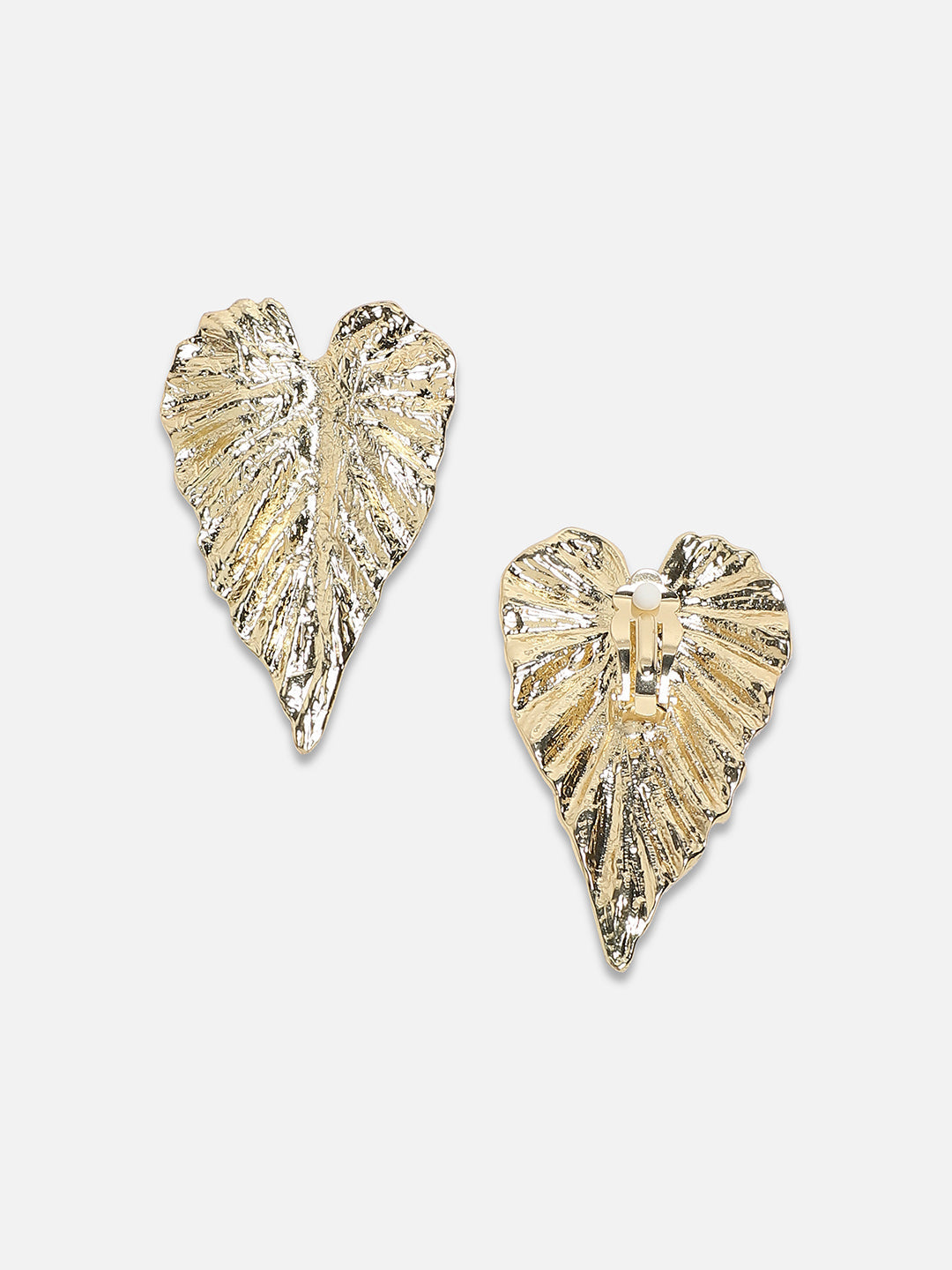 Set Of 2 Gold Plated Contemporary Stud Earrings