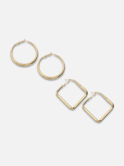 Set of 2 Minimal Hoop Earrings