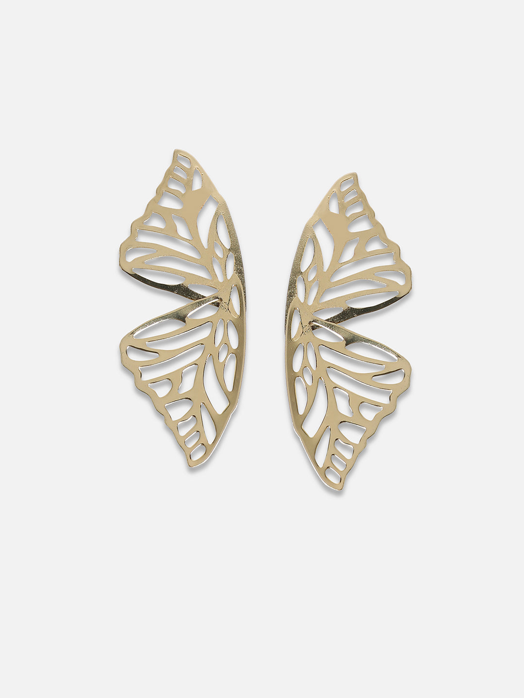 Set Of 2 Gold-Plated Contemporary Drop Earrings