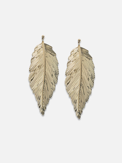Set Of 2 Gold-Plated Contemporary Stud Earrings with Finger Ring