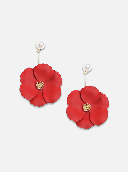 Set Of 2 Gold-Plated Contemporary Drop Earrings