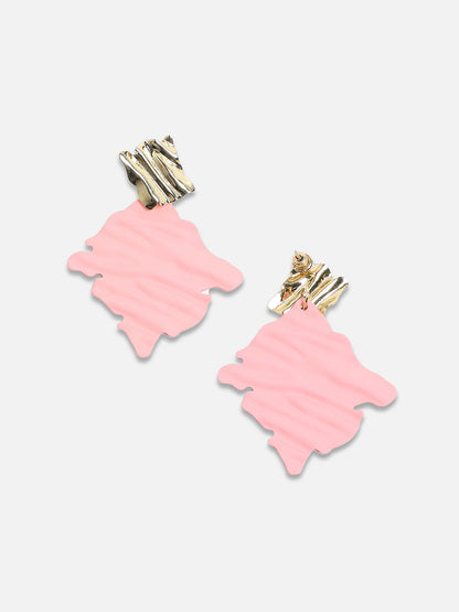 Set Of 2 Gold-Plated Contemporary Drop Earrings