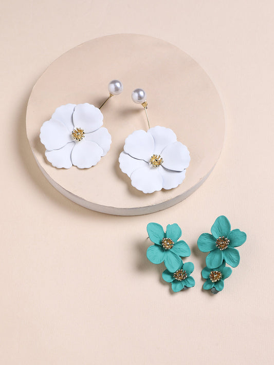 Gold-Plated Contemporary Drop Earrings
