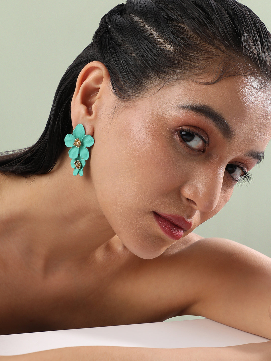 Gold-Plated Contemporary Drop Earrings