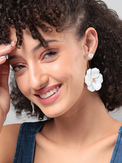 Gold-Plated Contemporary Drop Earrings