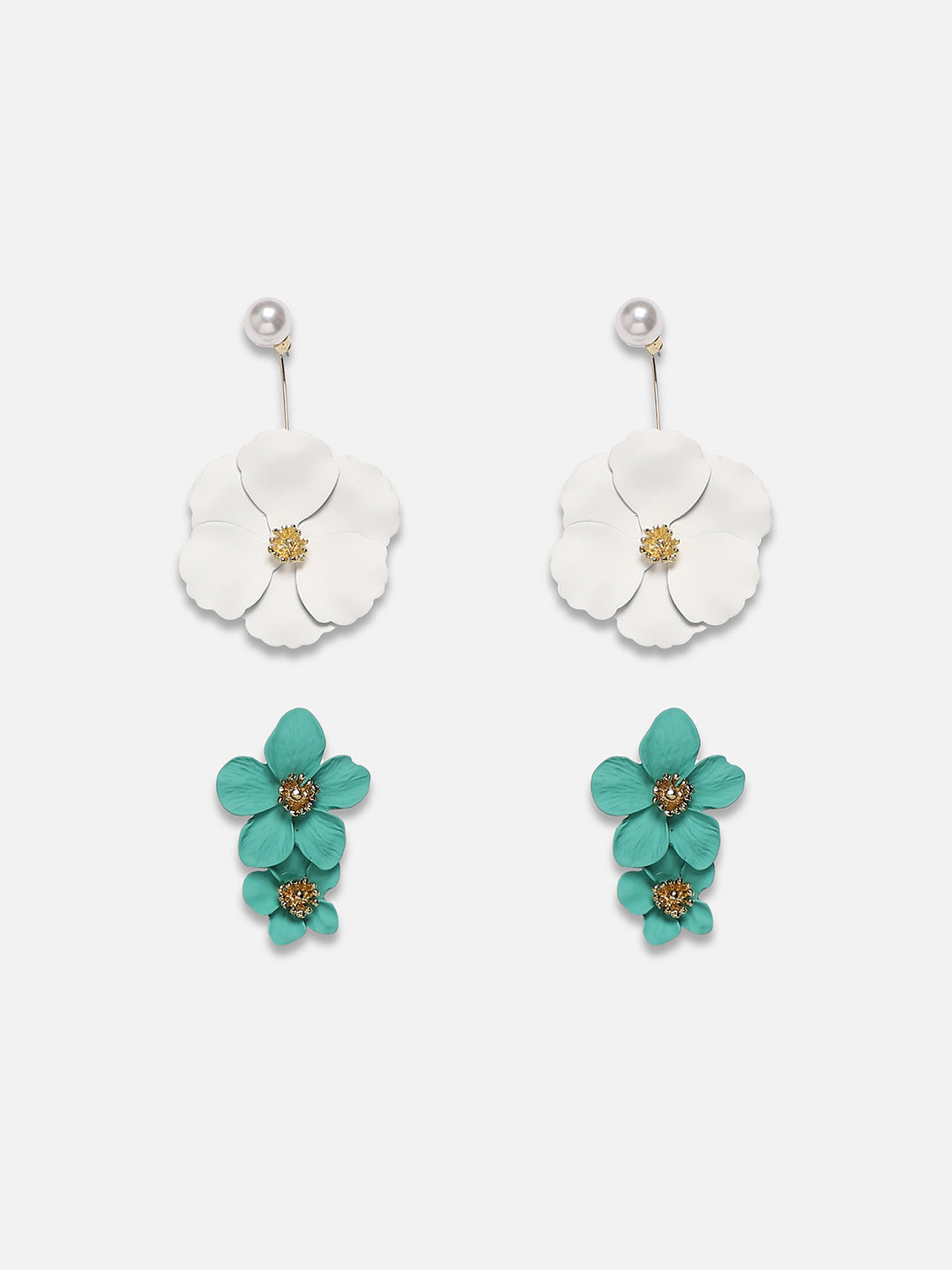 Gold-Plated Contemporary Drop Earrings
