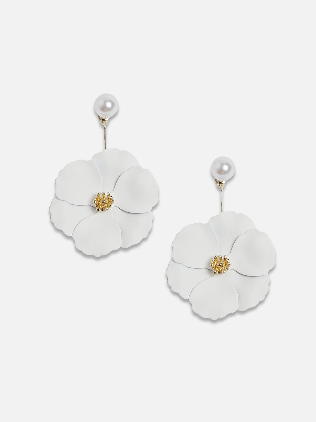 Gold-Plated Contemporary Drop Earrings