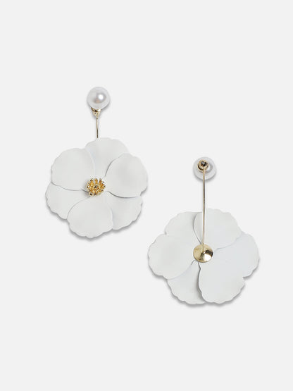 Gold-Plated Contemporary Drop Earrings