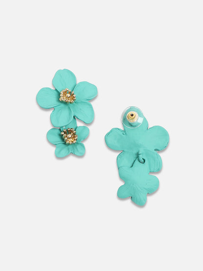 Gold-Plated Contemporary Drop Earrings